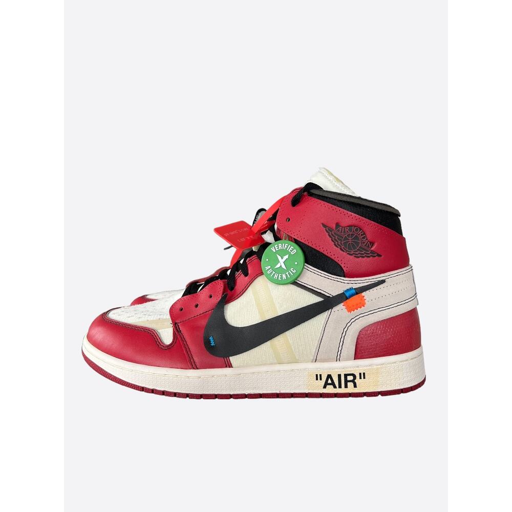Nike Off-White Red Chicago Jordan 1 Hightop Sneakers - Picture 3 of 7